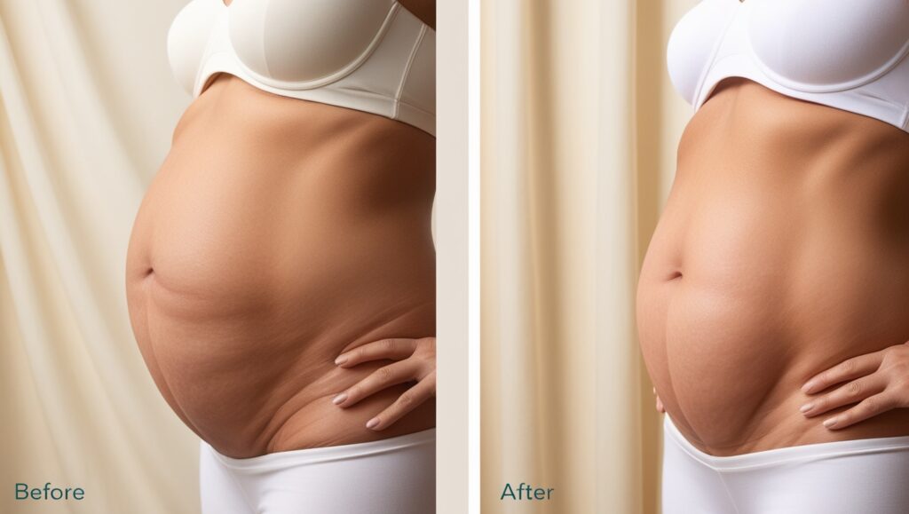 Before and after results of gut health improvement protocol